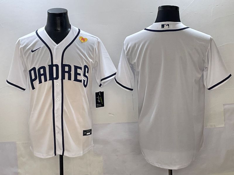 Men 2025 San Diego Padres Blank White Game Nike MLB Jersey style 7